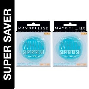 Offer on Maybelline New York White Super Fresh, Pack of 2 Compact (Coral, 16 g)