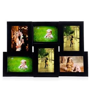 WENS 6-Picture MDF Photo Frame (20 inch x 13 inch, Black)