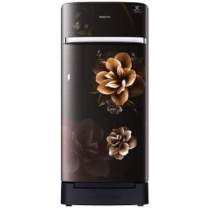 Samsung 198 L 5 Star Inverter Direct-Cool Single Door Refrigerator (RR21T2H2WCBHL, Camellia Black, Base Stand with Drawer)