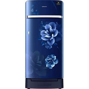 Samsung 198 L 5 Star Inverter Direct Cool Single Door Refrigerator (RR21T2H2WCU/HL, Camellia Blue, Base Stand with Drawer)