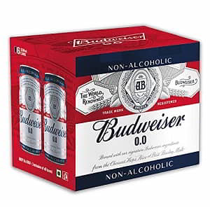 Budweiser 0.0 Non Alcoholic Beer Pack of 6, 6 X 330ml