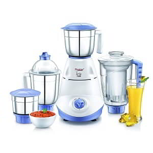 Prestige Iris 750 Watt Mixer Grinder with 3 Stainless Steel Jar + 1 Juicer Jar