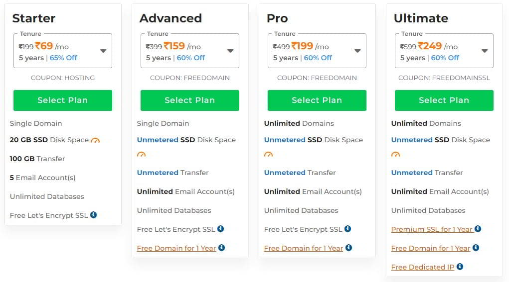 Bigrock Black Friday Sale plan details - shoppingmantras.com images