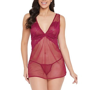 Clovia Womens Babydoll Lingerie Set up to 80% Off - Limited Time Offer
